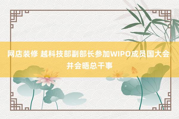 网店装修 越科技部副部长参加WIPO成员国大会 并会晤总干事