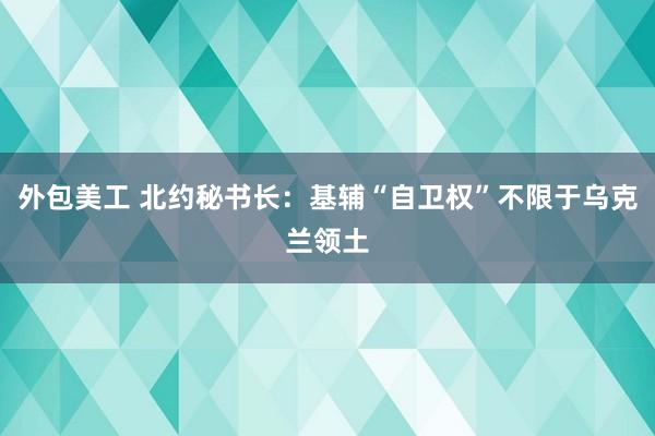 外包美工 北约秘书长：基辅“自卫权”不限于乌克兰领土